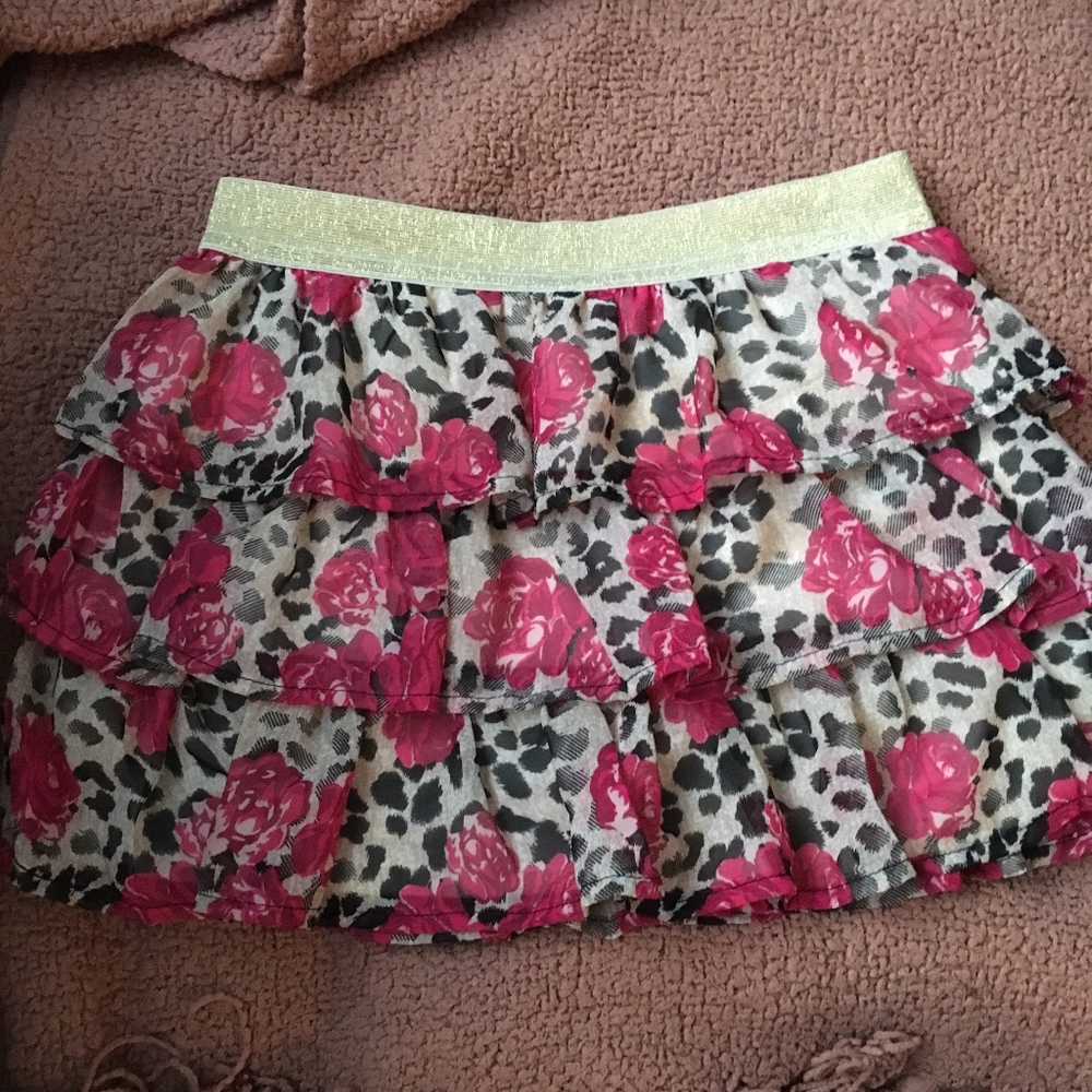 Cheetah/Rose Print Skirt